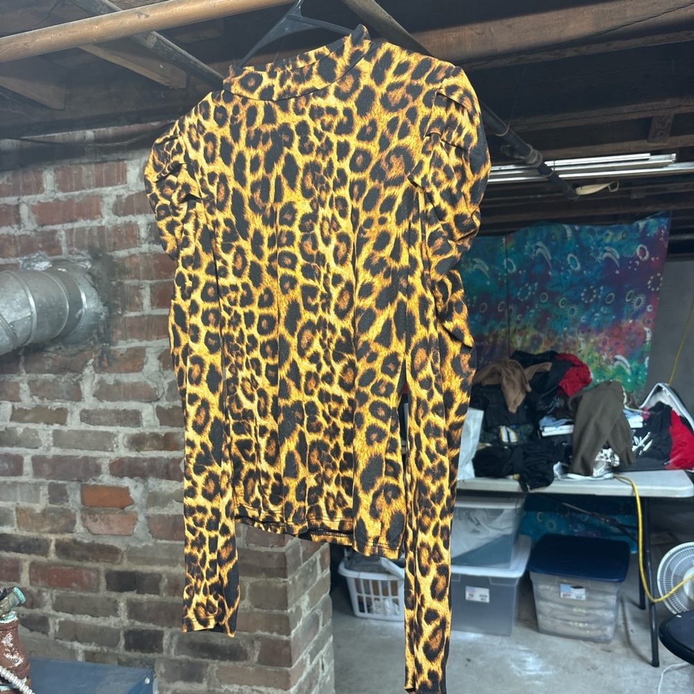 Leopard Print Long Sleeve Top